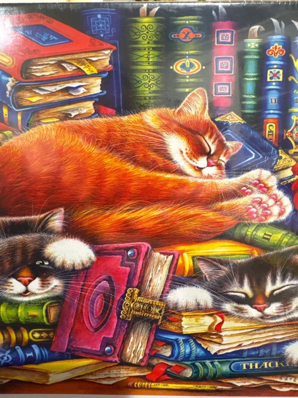 Puzzle Collector 1500 Piece Puzzle The Old Book Shop Cats 10 yrs+ 23”x33” New - Picture 9 of 13